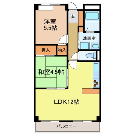 クレアヤマモトの物件間取画像